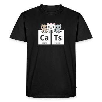 Elements Cats - Motif Chats Amusants - Chimie - T-shirt Premium bio Homme - noir - Devant - Nico (187cm)