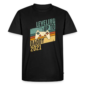 Niveau jusqu'à père 2021 papa de jeu bébé enceinte - T-shirt Premium bio Homme - noir - Devant - Nico (187cm)
