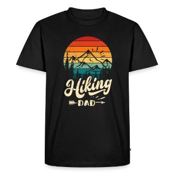 Randonnée Papa - Randonnée drôle escalade alpinisme - T-shirt Premium bio Homme - noir - Devant - Nico (187cm)
