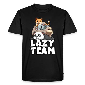 Paresseux panda paresseux koala chat - T-shirt Premium bio Homme - noir - Devant - Nico (187cm)