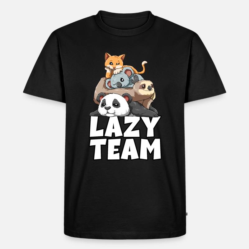 Sloth panda sloth koala cat - Men's Premium Organic T-Shirt - black