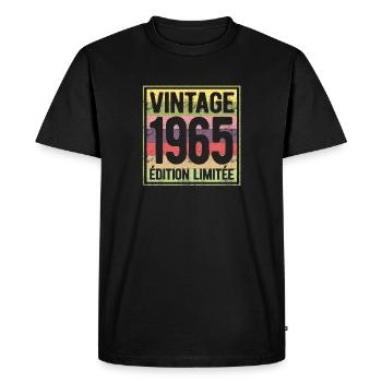 VINTAGE 1965 EDITION LIMITEE - T-shirt Premium bio Homme - noir - Devant - Nico (187cm)
