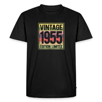 VINTAGE 1955 EDITION LIMITEE - T-shirt Premium bio Homme - noir - Devant - Nico (187cm)