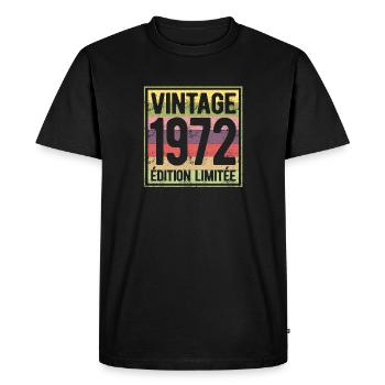VINTAGE 1972 EDITION LIMITEE - T-shirt Premium bio Homme - noir - Devant - Nico (187cm)