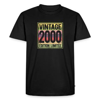 VINTAGE 2000 EDITION LIMITEE - T-shirt Premium bio Homme - noir - Devant - Nico (187cm)