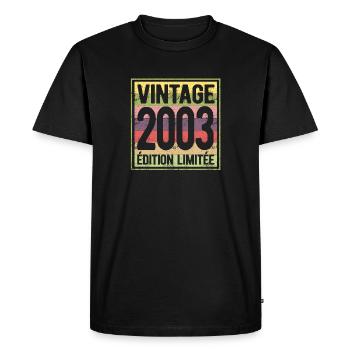 VINTAGE 2003 EDITION LIMITEE - T-shirt Premium bio Homme - noir - Devant - Nico (187cm)