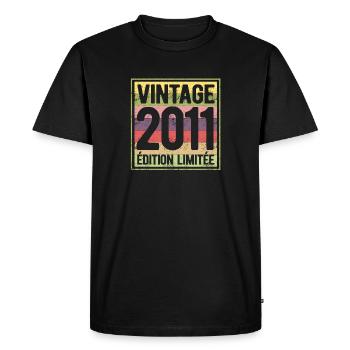 VINTAGE 2011 EDITION LIMITEE - T-shirt Premium bio Homme - noir - Devant - Nico (187cm)