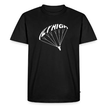 Volez haut / Parapente - T-shirt Premium bio Homme - noir - Devant - Nico (187cm)