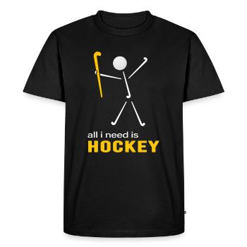 Hockey sur gazon Hockey Joueurs de hockey Saison de hockey - T-shirt Premium bio Homme - noir - Devant - Nico (187cm)