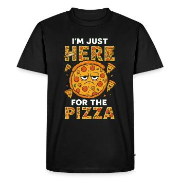 Only here for pizza - Men's Premium Organic T-Shirt - black - Front - Nico (187cm)