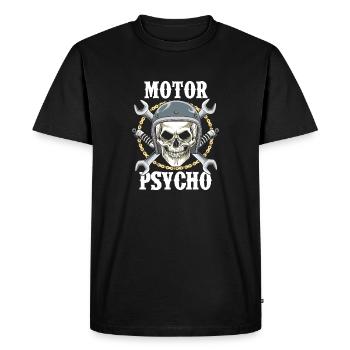 Motorcycle Gift Skulls Biker Psycho - Men's Premium Organic T-Shirt - black - Front - Nico (187cm)