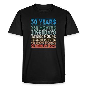 Cadeau d'anniversaire des années 30 célébrer la fête des 30 ans - T-shirt Premium bio Homme - noir - Devant - Nico (187cm)