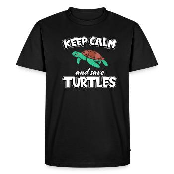 Save turtles cute turtle turtles - Men's Premium Organic T-Shirt - black - Front - Nico (187cm)