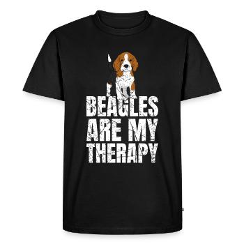 Les beagles sont mes chiens de thérapie - T-shirt Premium bio Homme - noir - Devant - Nico (187cm)