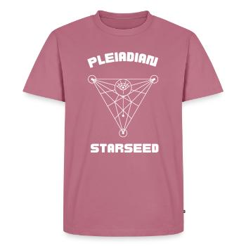 Pleiadian Starseed Gift Idea - Men's Premium Organic T-Shirt - mauve - Front - Nico (187cm)