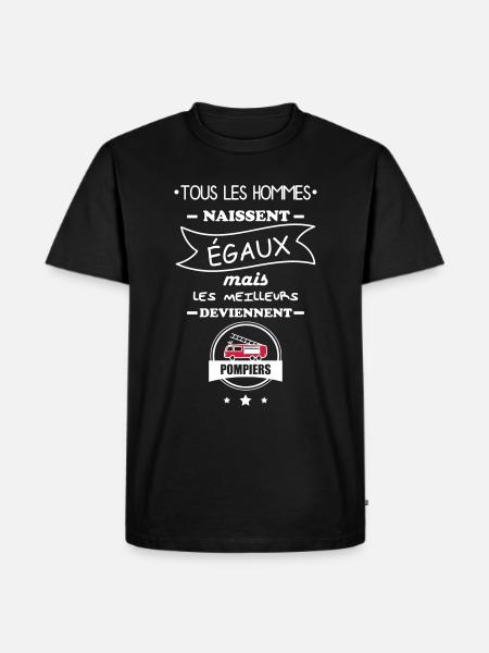 hommes pompiers,pompier,cadeau pompier - T-shirt Premium bio Homme - noir