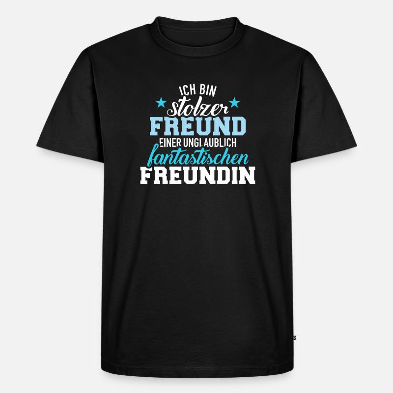 Freund - Männer Premium Bio T-Shirt - Schwarz