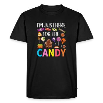 I'm Just Here For The Candy - Halloween - Men's Premium Organic T-Shirt - black - Front - Nico (187cm)