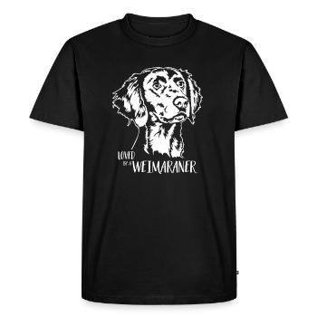 Aimé par un chien de braque de Weimar disant chien Wilsigns - T-shirt Premium bio Homme - noir - Devant - Nico (187cm)
