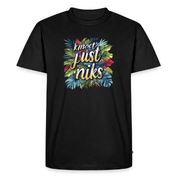 Vous n’avez rien à faire. Source. Chemises en dialecte anversois - T-shirt Premium bio Homme - noir - Devant - Nico (187cm)