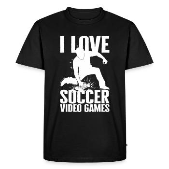 I Love Football Video Games - Sarcastic - Men's Premium Organic T-Shirt - black - Front - Nico (187cm)
