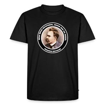 Nietzsche dit que les nouvelles routes vont de la philosophie de citation - T-shirt Premium bio Homme - noir - Devant - Nico (187cm)