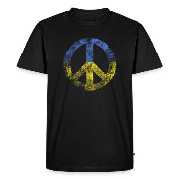 Signe de paix Ukraine Stand for Ukraine Gift - T-shirt Premium bio Homme - noir - Devant - Nico (187cm)