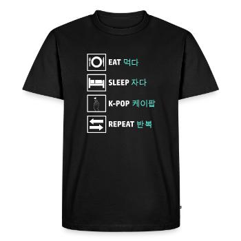 K-Pop Musique Pop Coréenne Lettres Coréennes - T-shirt Premium bio Homme - noir - Devant - Nico (187cm)
