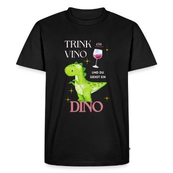 Dino Vino dinosaure vin dicton - T-shirt Premium bio Homme - noir - Devant - Nico (187cm)