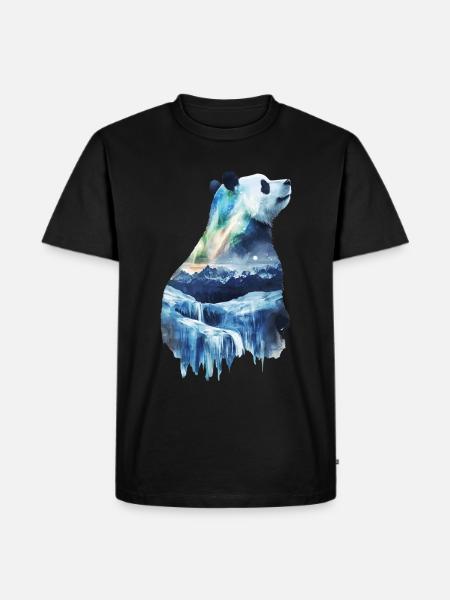 Panda - Männer Premium Bio T-Shirt - Schwarz