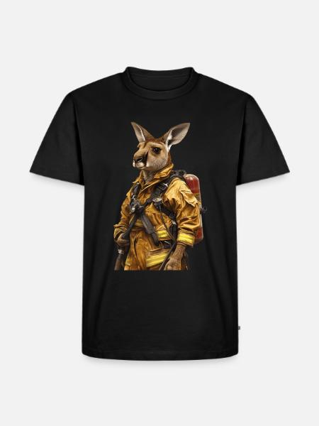 Känguru - Männer Premium Bio T-Shirt - Schwarz