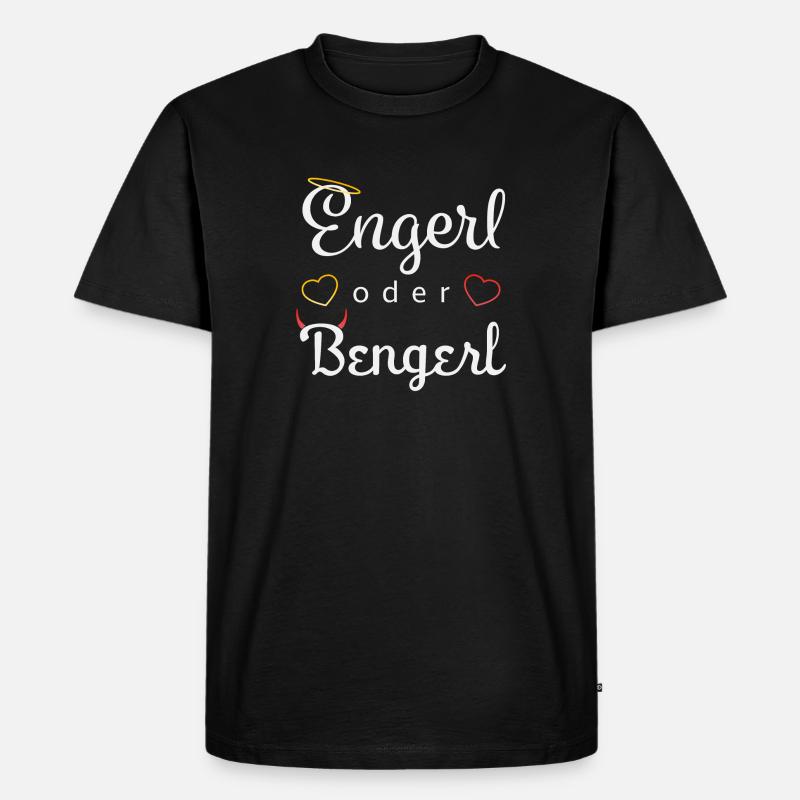Engerl oder Bengerl - Männer Premium Bio T-Shirt - Schwarz