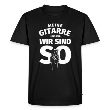 Gitarre Geschenk Gitarren - Männer Premium Bio T-Shirt - Schwarz - Vorne - Nico (187cm)