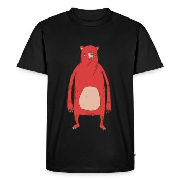 Red bear - Men's Premium Organic T-Shirt - black - Front - Nico (187cm)