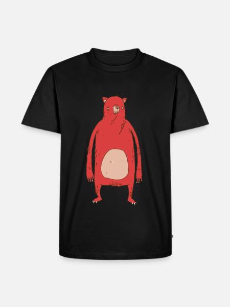 Red bear - Men's Premium Organic T-Shirt - black
