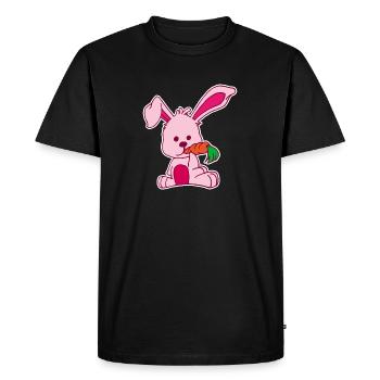 Plat de conception Lapin aime carotte rose sucré - T-shirt Premium bio Homme - noir - Devant - Nico (187cm)