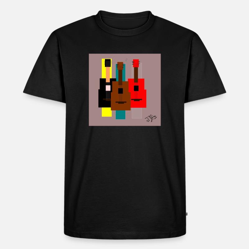 Lovers Gitarre - Männer Premium Bio T-Shirt - Schwarz