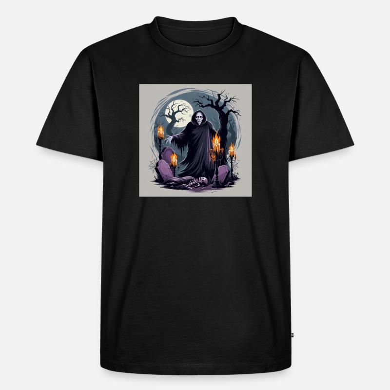 Scary Ghost - Halloween collection - Männer Premium Bio T-Shirt - Schwarz