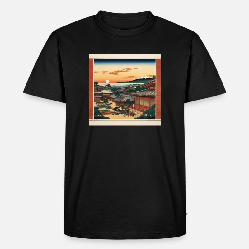 Altes Japan - Männer Premium Bio T-Shirt - Schwarz