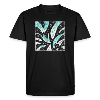 Music Black Light Notes Multiple - Men's Premium Organic T-Shirt - black - Front - Nico (187cm)