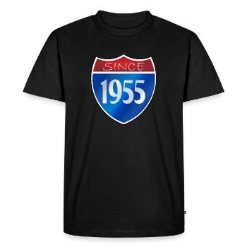 Since 1955 - Men's Premium Organic T-Shirt - black - Front - Nico (187cm)