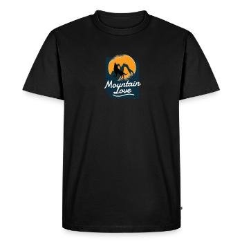 Mountain Love - Men's Premium Organic T-Shirt - black - Front - Nico (187cm)