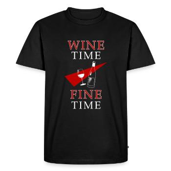 Vin Time Fine Time - T-shirt Premium bio Homme - noir - Devant - Nico (187cm)