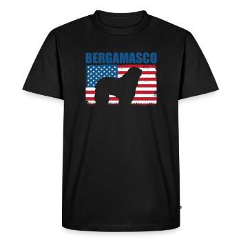 Chien de berger de Bergame - T-shirt Premium bio Homme - noir - Devant - Nico (187cm)