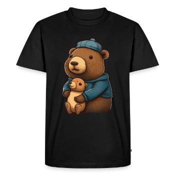 Câlins Capybara - T-shirt Premium bio Homme - noir - Devant - Nico (187cm)