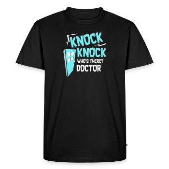 MÉDECINS: Knock Knock Doctor - T-shirt Premium bio Homme - noir - Devant - Nico (187cm)