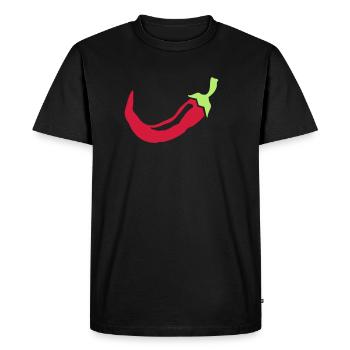 Idée cadeau chili piment - T-shirt Premium bio Homme - noir - Devant - Nico (187cm)