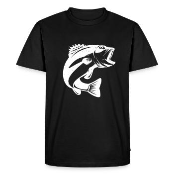 Fish - fishing angler gift - Men's Premium Organic T-Shirt - black - Front - Nico (187cm)