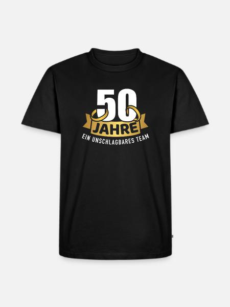 Goldene Hochzeit - Männer Premium Bio T-Shirt - Schwarz