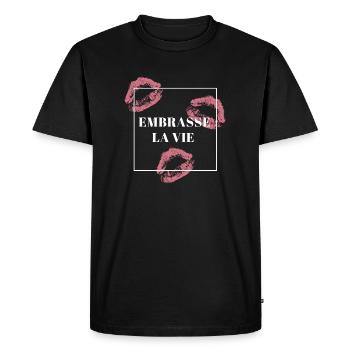 Embrace life - Men's Premium Organic T-Shirt - black - Front - Nico (187cm)